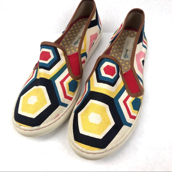 Boden Geometric Print Canvas Slip On Sneakers 10.5 - Picture 3 of 11
